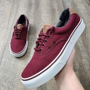 Vans "Off The Wall", Low Top Burgundy Lace Up Sneakers, Women's Size 8